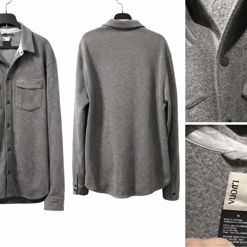 Vuori Men’s Gray Button Front Overshirt Jacket Size XL
